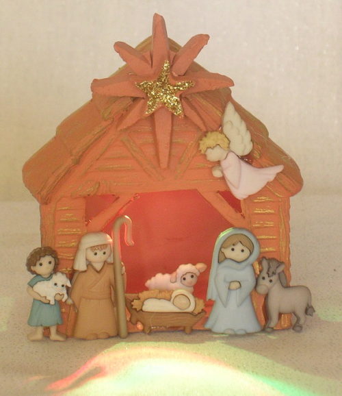 Lighted Stable Nativity