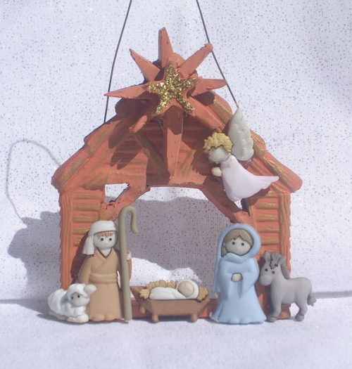 Stable Nativity Ornament