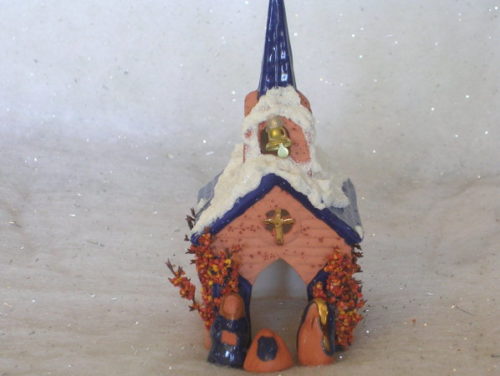 Mini Cobalt Blue Steeple Nativity